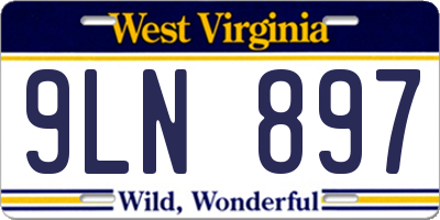 WV license plate 9LN897