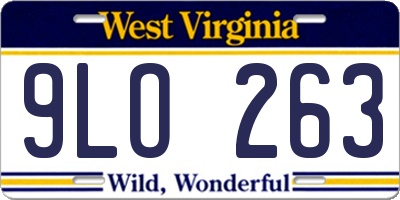 WV license plate 9LO263