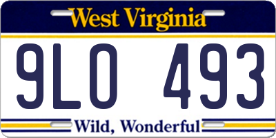 WV license plate 9LO493