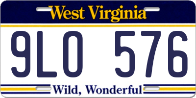 WV license plate 9LO576