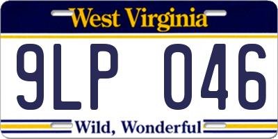 WV license plate 9LP046
