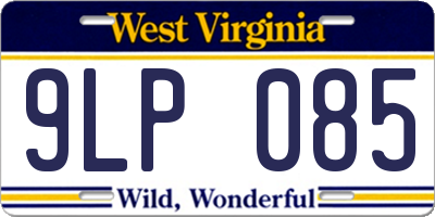 WV license plate 9LP085