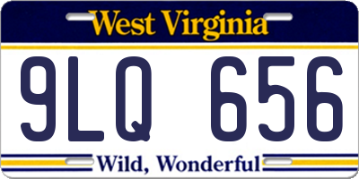WV license plate 9LQ656