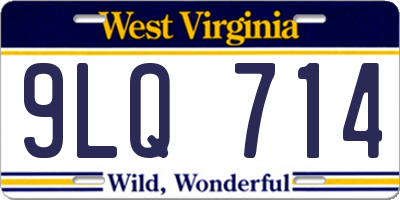 WV license plate 9LQ714