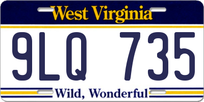 WV license plate 9LQ735