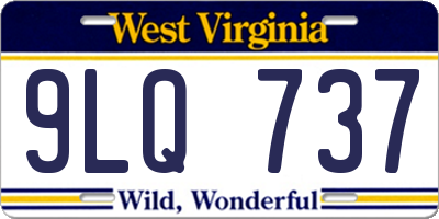 WV license plate 9LQ737