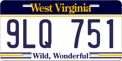 WV license plate 9LQ751