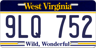 WV license plate 9LQ752