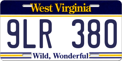WV license plate 9LR380