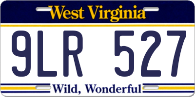 WV license plate 9LR527
