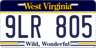 WV license plate 9LR805