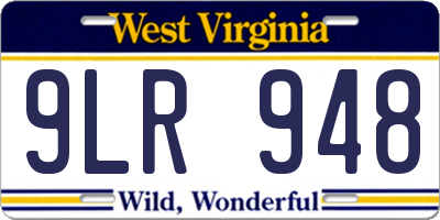 WV license plate 9LR948