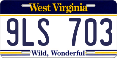 WV license plate 9LS703