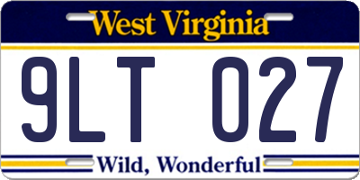 WV license plate 9LT027