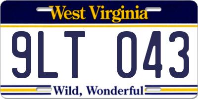 WV license plate 9LT043