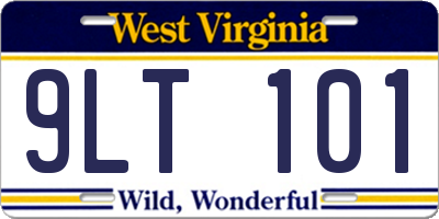 WV license plate 9LT101