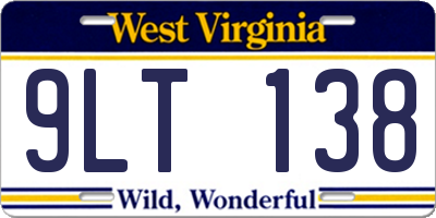 WV license plate 9LT138