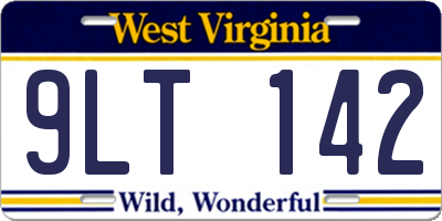 WV license plate 9LT142