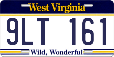 WV license plate 9LT161