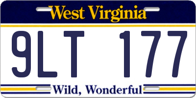 WV license plate 9LT177