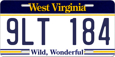 WV license plate 9LT184