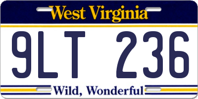 WV license plate 9LT236