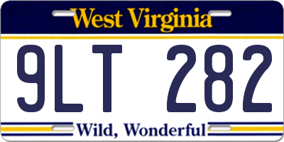 WV license plate 9LT282