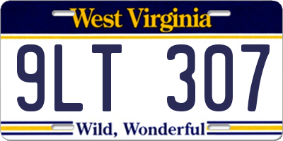 WV license plate 9LT307