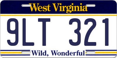 WV license plate 9LT321