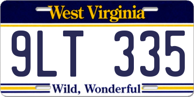 WV license plate 9LT335