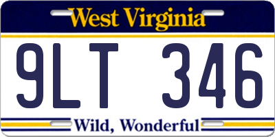 WV license plate 9LT346