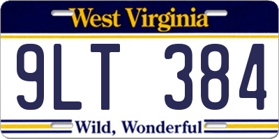 WV license plate 9LT384