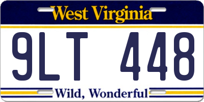 WV license plate 9LT448