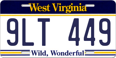 WV license plate 9LT449