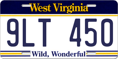 WV license plate 9LT450