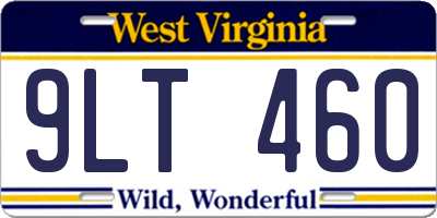WV license plate 9LT460