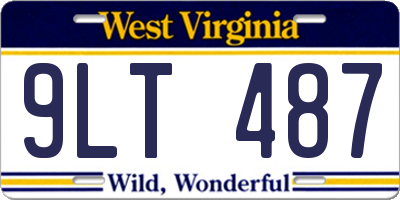 WV license plate 9LT487