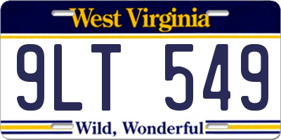 WV license plate 9LT549