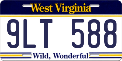 WV license plate 9LT588