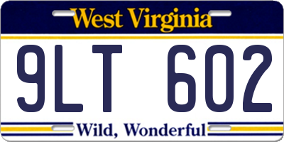 WV license plate 9LT602