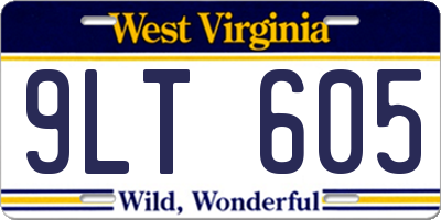 WV license plate 9LT605