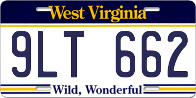 WV license plate 9LT662