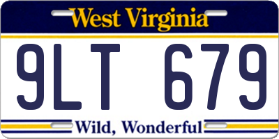WV license plate 9LT679