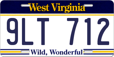 WV license plate 9LT712