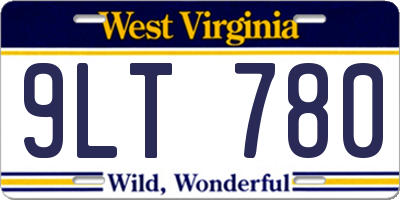 WV license plate 9LT780