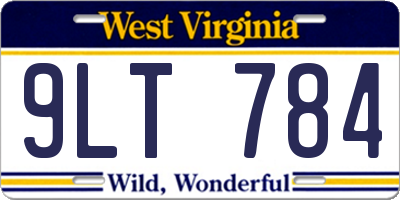 WV license plate 9LT784