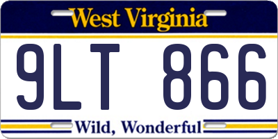 WV license plate 9LT866
