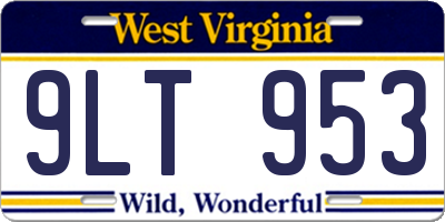 WV license plate 9LT953