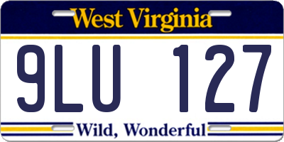 WV license plate 9LU127