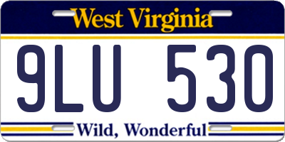 WV license plate 9LU530